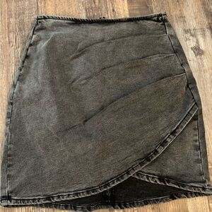 Classic Black Denim Skirt